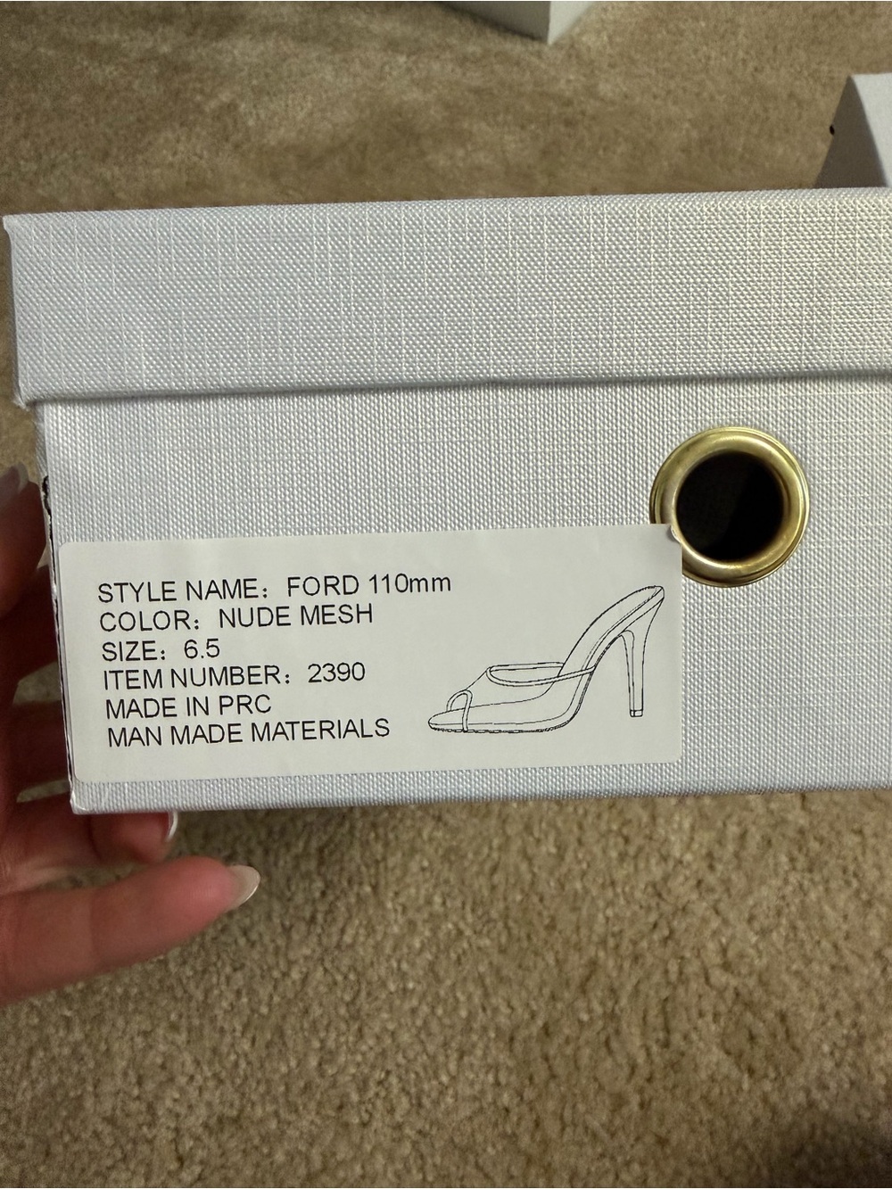 FORD NUDE MESH OPEN TOE MULES - Picture 7 of 11